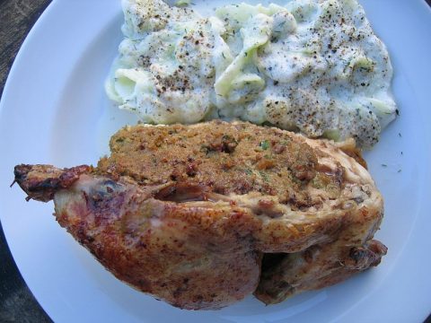 Pfälzer Hähnchen mit polnischer Füllung