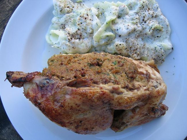 Pfälzer Hähnchen mit polnischer Füllung