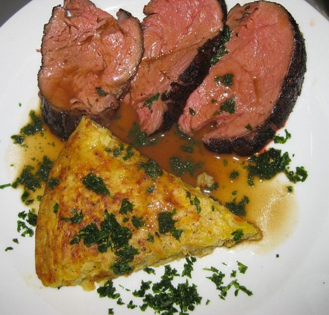 Rinderfilet mit Kartoffel-Kürbiskuchen