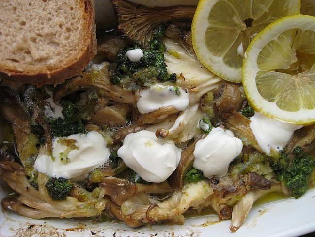 Austernpilze mit Knoblauch sind sehr gesund, denn sie haben viele positive Inhaltsstoffe und sind kalorienarm.