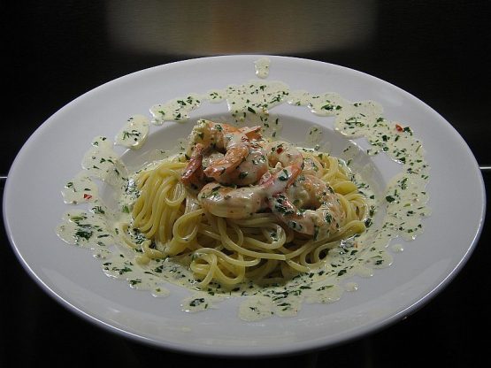 Garnelen in Kerbel – Estragon – Sahne