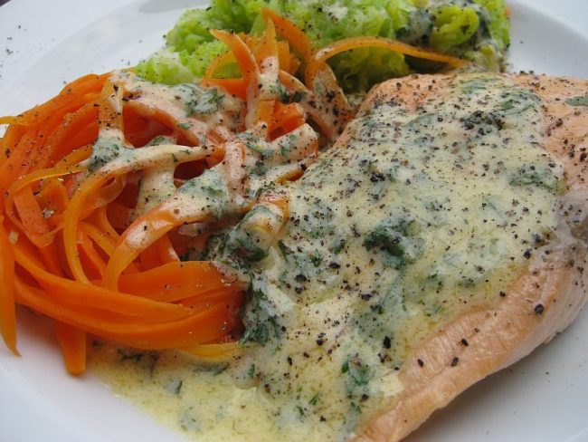 Lachs-Lauch und Möhre