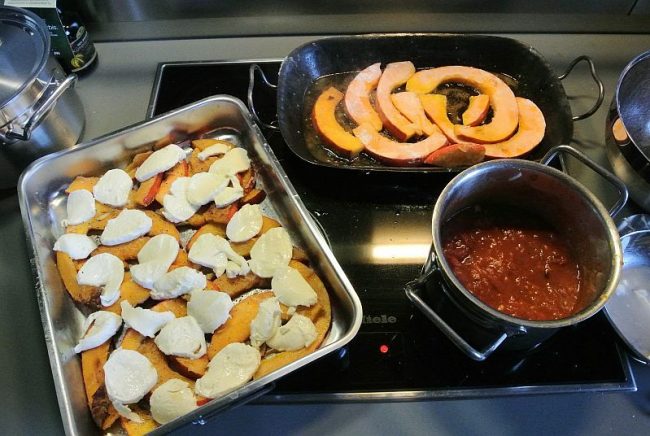 Zutaten Kürbis überbacken