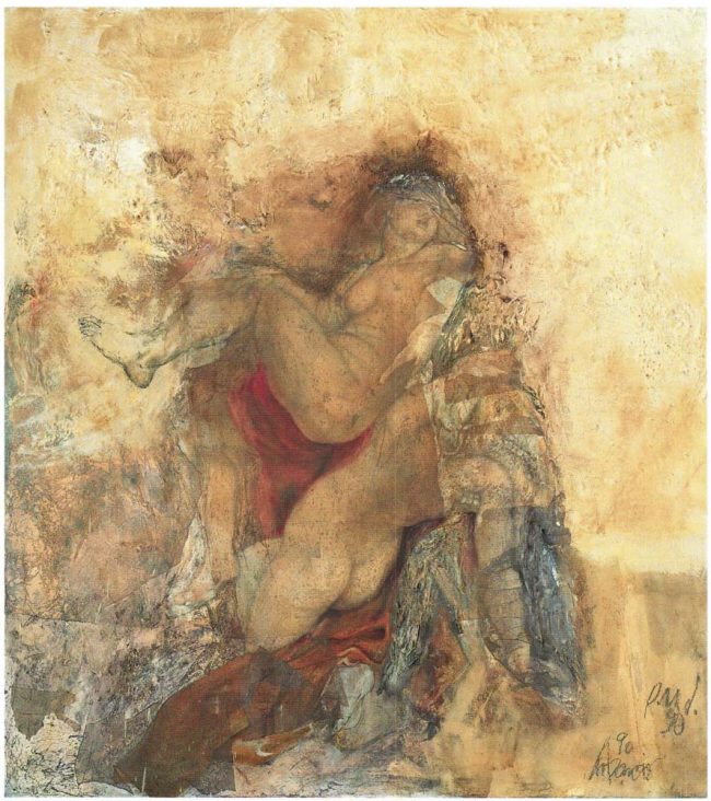 Das Gemälde von Thomas Gatzemeier - p.u.d. Variation Raub II 1990 ist Bestandteil des Projekts In Spirit of Rubens