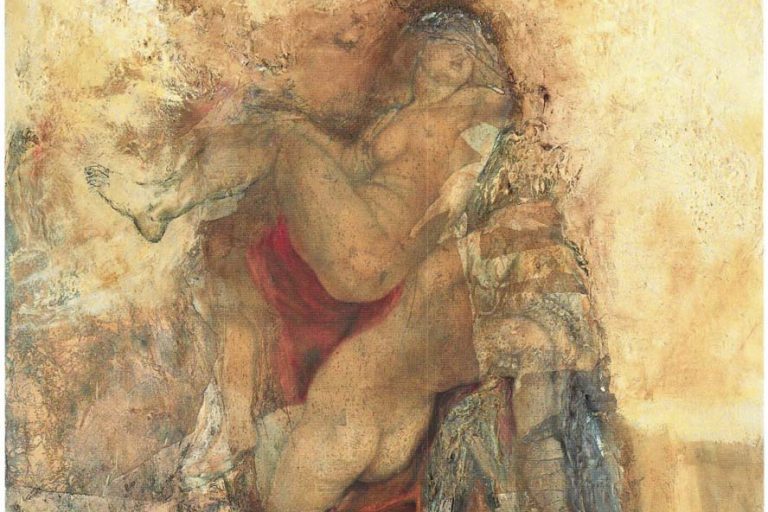 Das Gemälde von Thomas Gatzemeier - p.u.d. Variation Raub II 1990 ist Bestandteil des Projekts In Spirit of Rubens