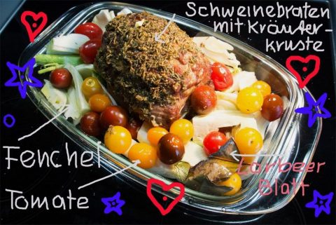 Schweinebraten auf Fenchelgemüse
