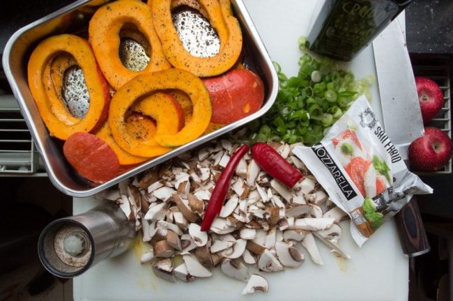 Kürbis - Pilz Auflauf die Zutaten dafür