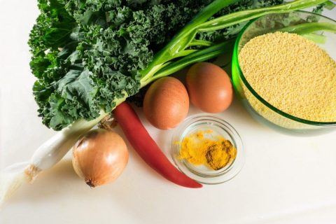 Zutaten Grünkohl mit Hirsebratlingen