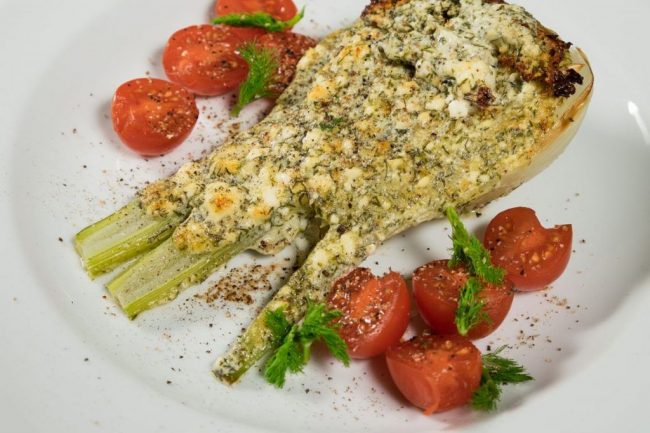 Fenchel mit Schafskäse überbacken