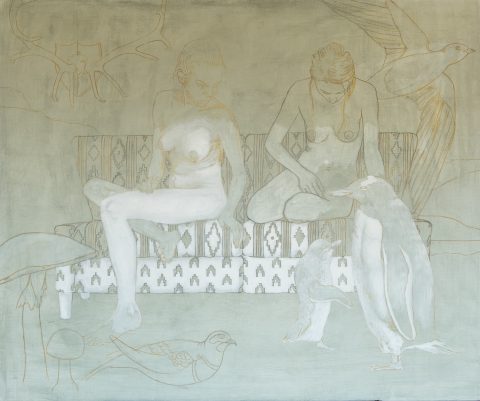 Wie male ich mit Ölfarbe? Hier die vorzeichnung in Ocker.