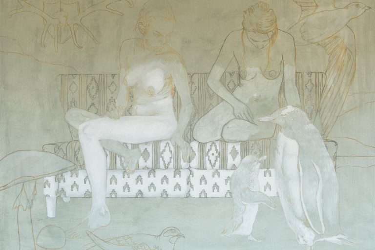 Wie male ich mit Ölfarbe? Hier die vorzeichnung in Ocker.