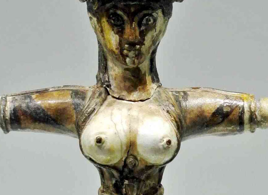 Detailbild der Brüste der minoischen Schlangengöttin