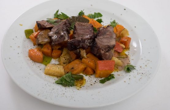 Rinderwade in Rotwein