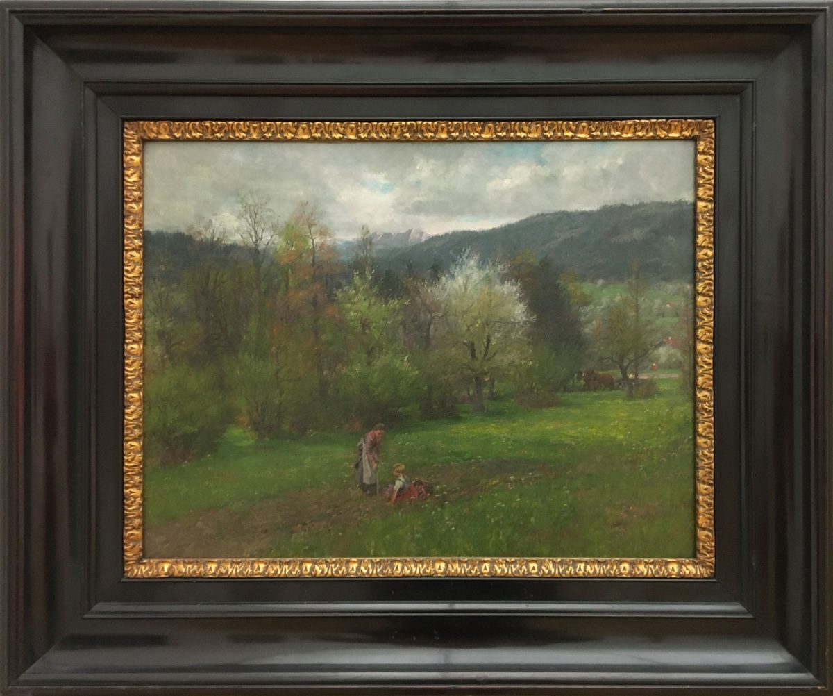 Gemälde von Johann Sperl Oberbayerische Landschaft mit Preis