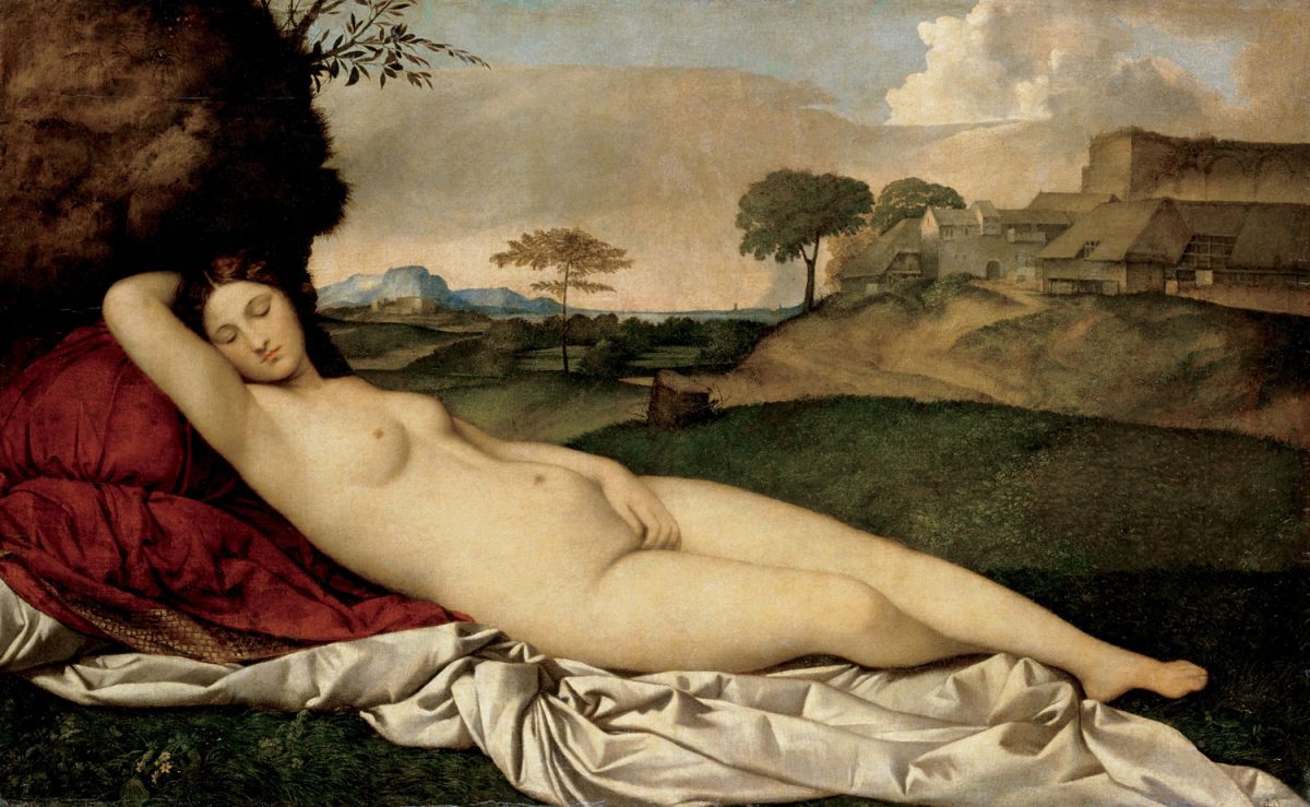 Schlummernde Venus gemalt von Giorgione und Tiziano
