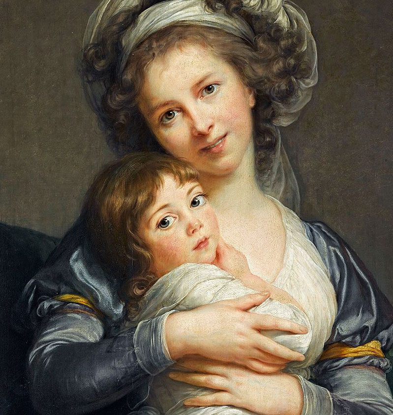 Detail des Selbstporträts von Louise Elisabeth Vigée-Lebrun mit Tochter