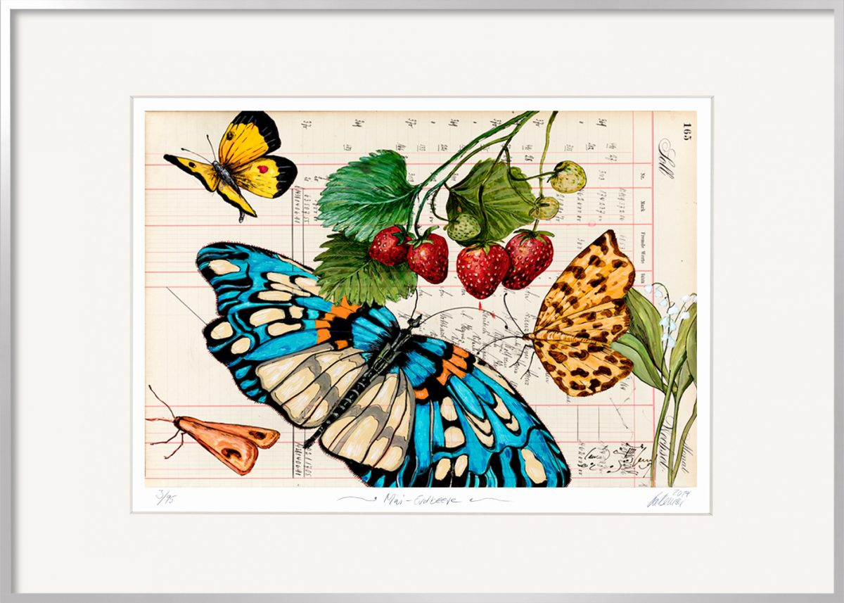 Ein Geschenk für Naturliebhaber ist die Grafik von Thomas Gatzemeier Mai-Erdbeere ohnehin. Ein feines aber kleines Kunstwerk, was sich jeder leisten kann aber auch.