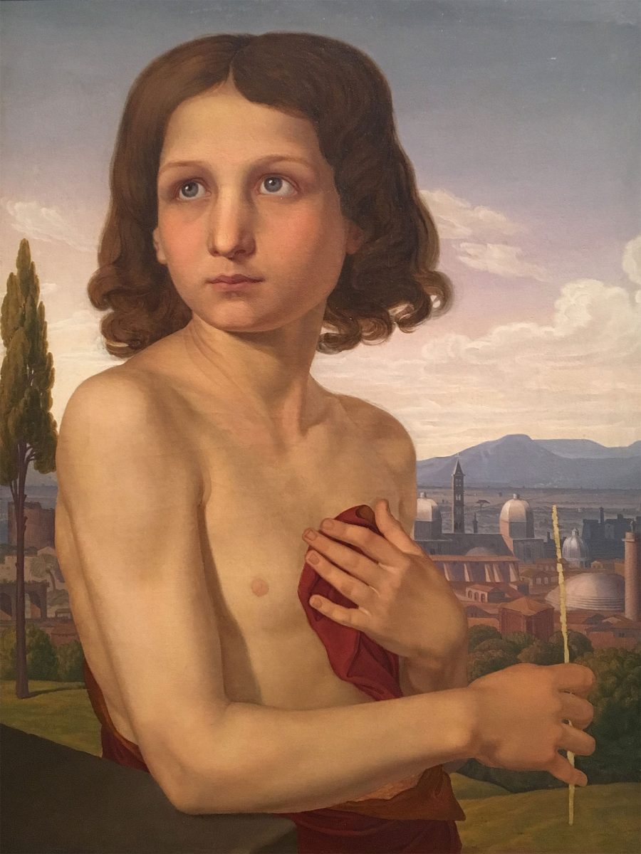 Ein klassizistisches Gemälde eines halbnackten jungen Knaben von Overbeck.
