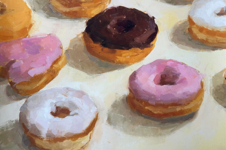 Wayne Thiebaud benutzt häufig den Donut als Motiv in der Kunst