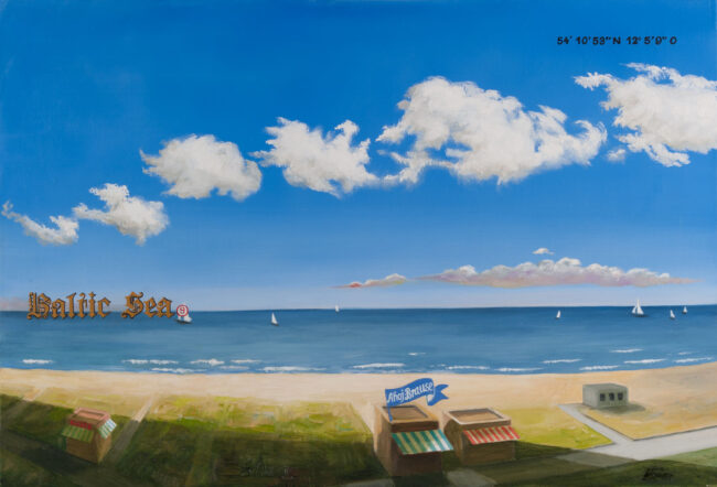 Das Gemälde von Thomas Gatzemeier Baltic Sea 9 aus dem Jahr 2012 ist in Öl auf Leinwand gemalt wurden und hat die Maße 55 x 80 cm.