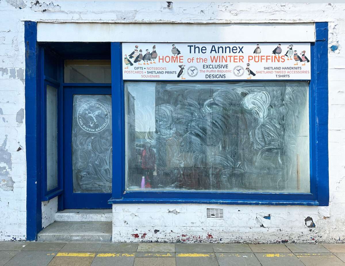 The Annex in Lerwick ist ein leer stehendes Geschäft und gehört zu den pittoresken Ecken dieser kleinen Stadt.